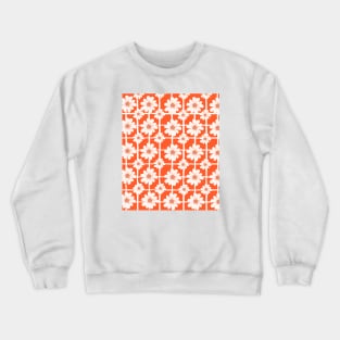 Floral daisies pattern, orange background fielf of flowers Crewneck Sweatshirt